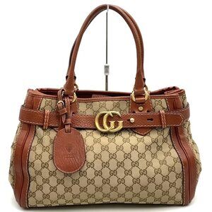 GUCCI Brown Leather Tote Bag